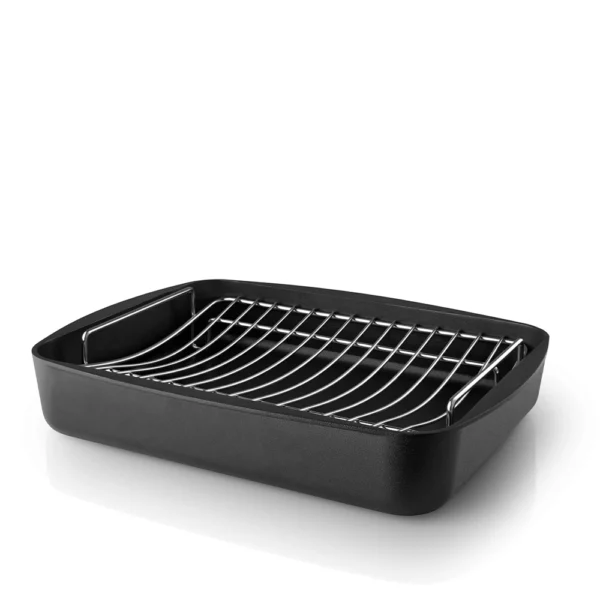 Eva Trio Gecoate Aluminium Ovenschaal Zwart Met Rek